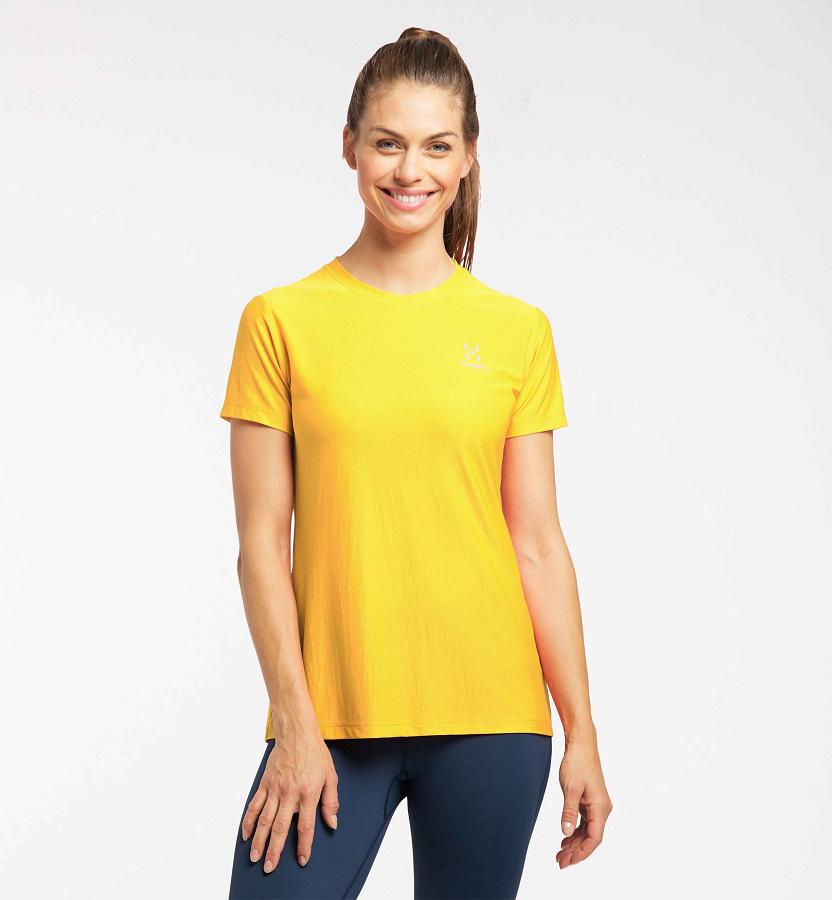 Haglöfs Womens L.I.M Tech T-Shirt Yellow New Zealand 18307OAPR